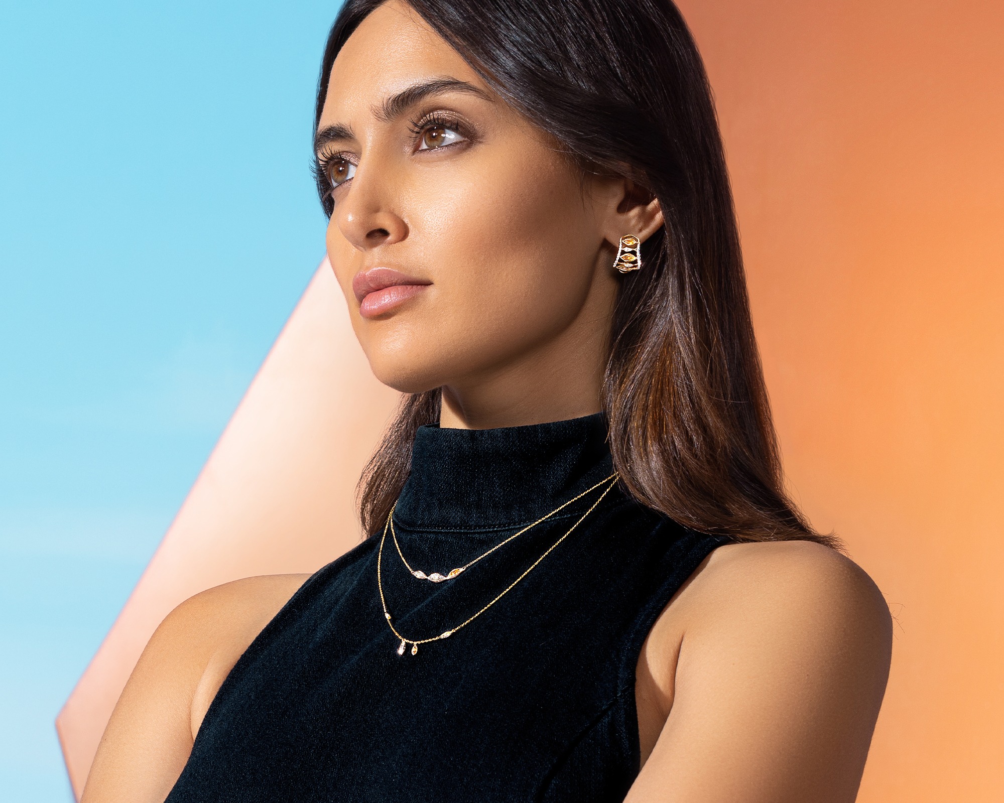 Gold Stone Necklace Designs with Ruby & Emerald Styles